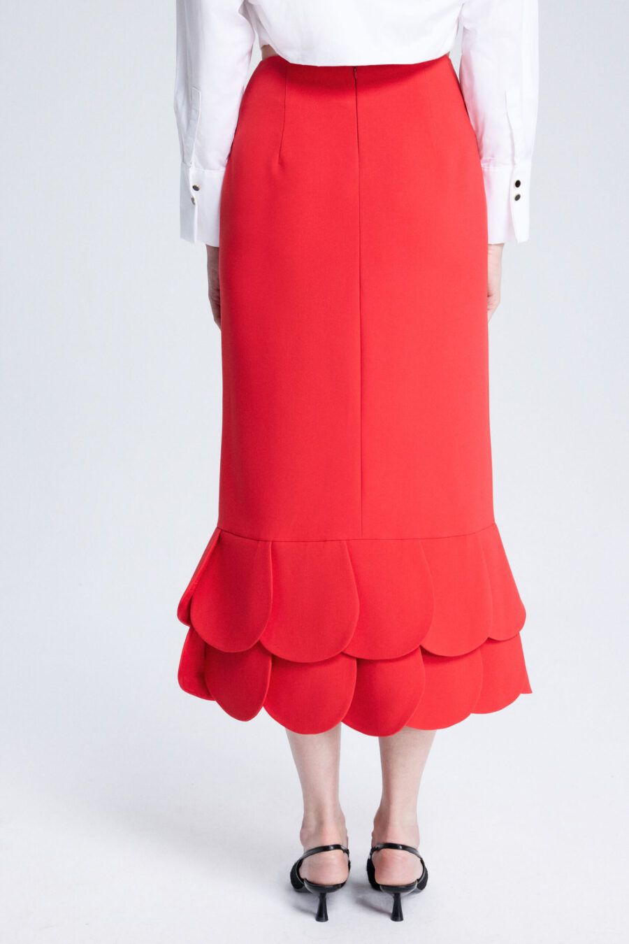'Chic Majesty' Red Long Skirt - Image 2