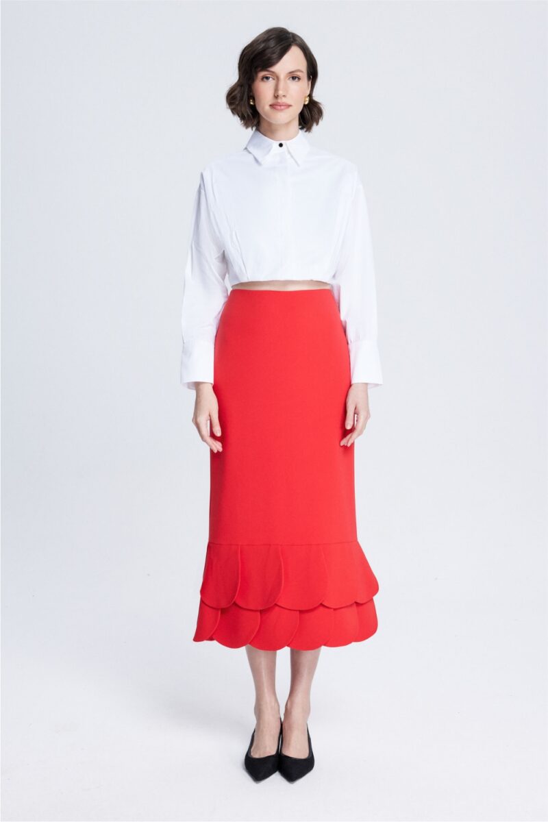'Chic Majesty' Red Long Skirt
