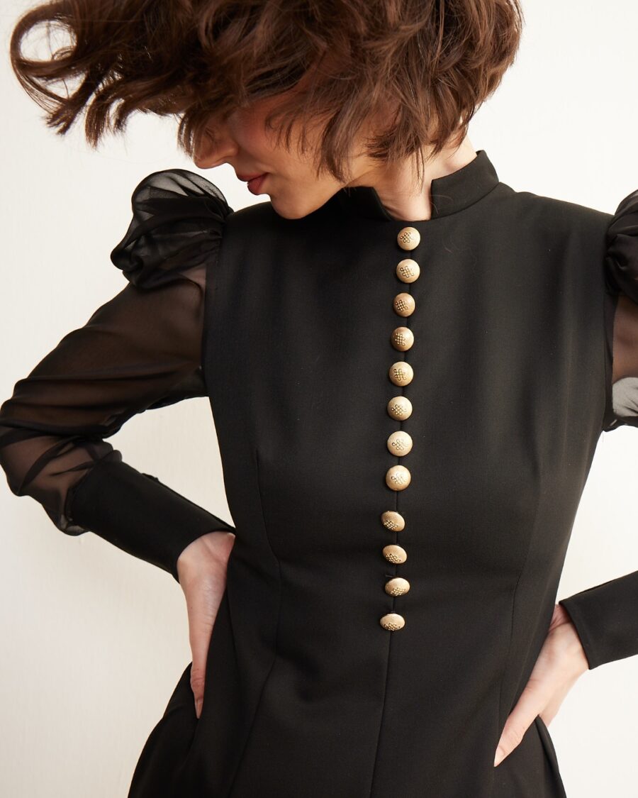 lady in a black dress