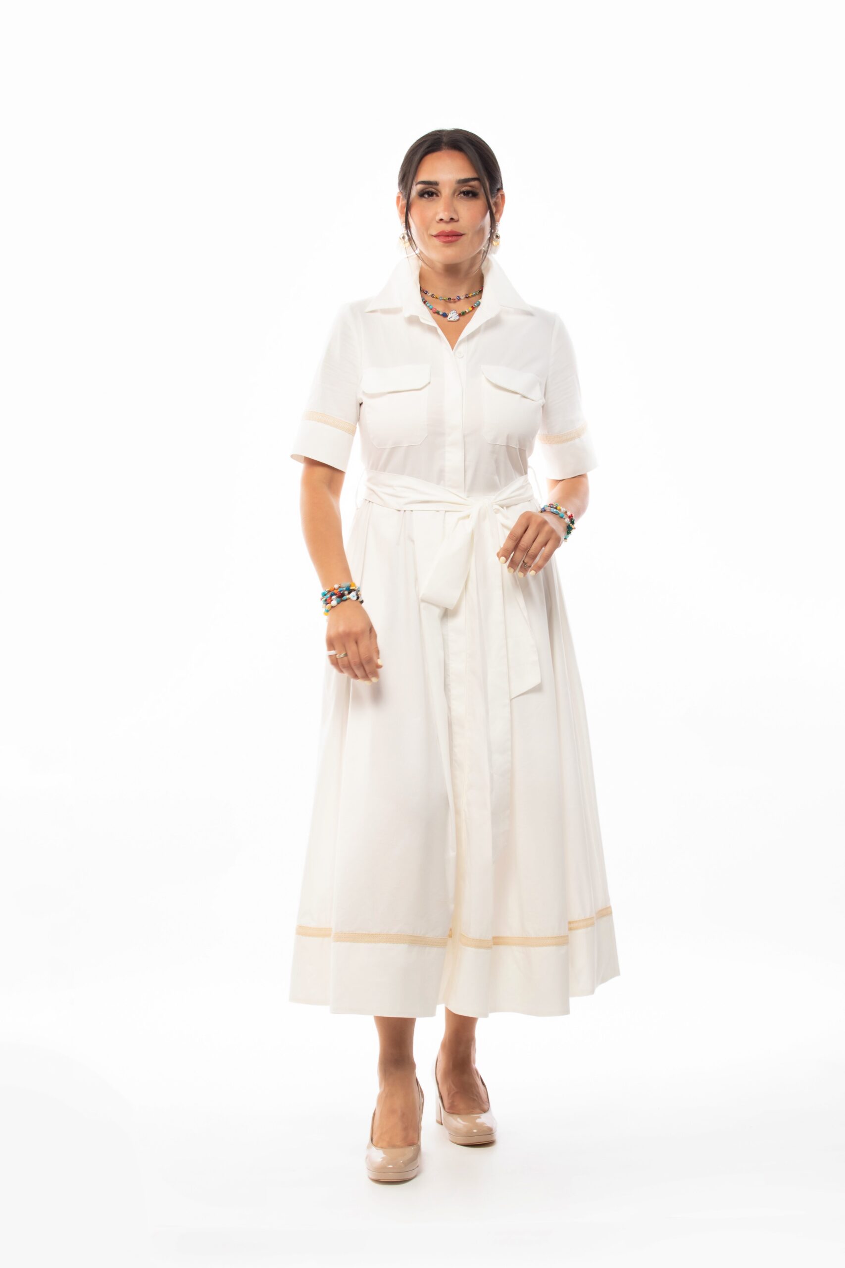 Jasmin - Midi Dress In White