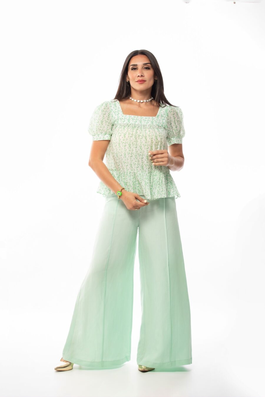 Lily - Green Flower Top